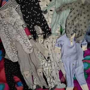 25 Baby boy sleeper pajamas lot